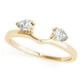 2-Stone Pear Cut Wraps & Inserts Half Eternity Ring in Gold & Platinum