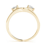 2-Stone Pear Cut Wraps & Inserts Half Eternity Ring in Gold & Platinum