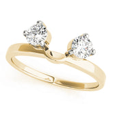 2-Stone Round Cut Wraps & Inserts Half Eternity Ring in Gold & Platinum
