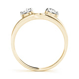 2-Stone Round Cut Wraps & Inserts Half Eternity Ring in Gold & Platinum