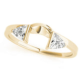 2-Stone Trillion Cut Wraps & Inserts Half Eternity Ring in Gold & Platinum