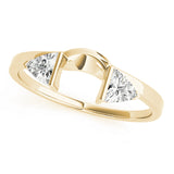 2-Stone Trillion Cut Wraps & Inserts Half Eternity Ring in Gold & Platinum