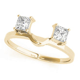 2-Stone Princess Cut Wraps & Inserts Half Eternity Ring in Gold & Platinum