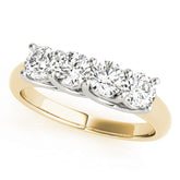 Prong Set Trellis Wedding Half Eternity Ring in Gold & Platinum