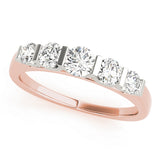 Bar Set Half Eternity Ring in Gold & Platinum