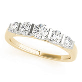 Bar Set Half Eternity Ring in Gold & Platinum