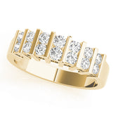Bar Set Half Eternity Ring in Gold & Platinum