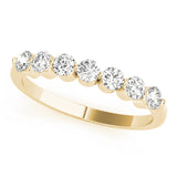 Single Shared Prong Round Half Eternity Ring in Gold & Platinum