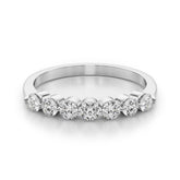 Round Lab Grown 7 Stone Diamond Engagement Ring Gift for Her, D Color VVS Clarity