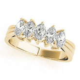 Fancy Marquise Half Eternity Ring in Gold & Platinum
