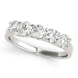 Prong Set Half Eternity Ring in Gold & Platinum