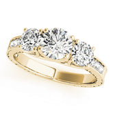 Prong in Channel Filigree Milgrain Curved Half Eternity Ring