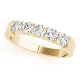 Shared Prong Half Eternity Ring in Gold & Platinum