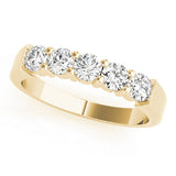 Shared Prong Half Eternity Ring in Gold & Platinum