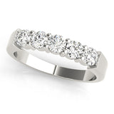 Shared Prong Half Eternity Ring in Gold & Platinum