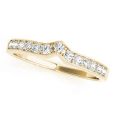 Curved Bands Half Eternity Ring in Gold & Platinum