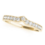 Curved Bands Half Eternity Ring in Gold & Platinum