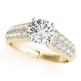 Signature Pave Round Diamond Engagement Ring — 9K/18K Gold & Platinum