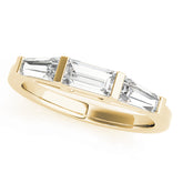 Baguette Half Eternity Ring in Gold & Platinum