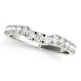U-Prong Curved Half Eternity Ring in Gold & Platinum