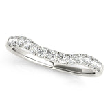 Split Prong Curved Half Eternity Ring in Gold & Platinum