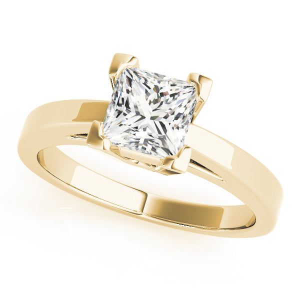 Princess Cut Diamond Solitaire V-Split Engagement Ring.