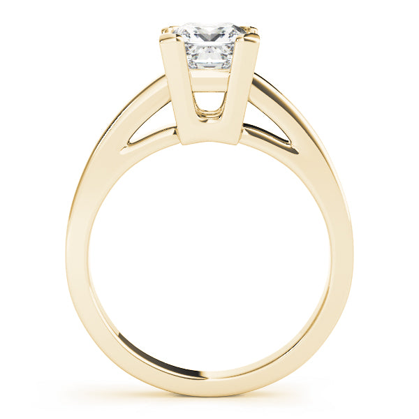 Princess Cut Diamond Solitaire V-Split Engagement Ring.