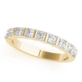 Fancy Princess Half Eternity Ring in Gold & Platinum