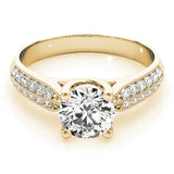 Signature Trellis Round Diamond Engagement Ring — 9K/18K Gold & Platinum