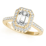 Sophisticated Color Rings Emerald Diamond Engagement Ring — 9K/18K Gold & Platinum