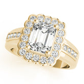 Sculpted Color Rings Emerald Diamond Engagement Ring — 9K/18K Gold & Platinum