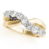 Prong Set Half Eternity Ring in Gold & Platinum