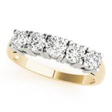 5-Stone Prong Set Half Eternity Ring in Gold & Platinum