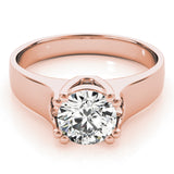 Bague de fiançailles à 8 griffes en diamant rond cultivé en laboratoire IGI, cadeau pour elle.