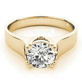 Bague de fiançailles à 8 griffes en diamant rond cultivé en laboratoire IGI, cadeau pour elle.
