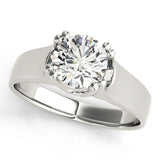 Bague de fiançailles à 8 griffes en diamant rond cultivé en laboratoire IGI, cadeau pour elle.