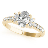Lustrous Color Rings Oval Diamond Engagement Ring — 9K/18K Gold & Platinum