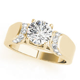 Celestial Trellis Round Diamond Engagement Ring — 9K/18K Gold & Platinum