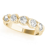 5-Stone Swirled Half Eternity Ring in Gold & Platinum
