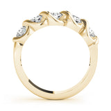 5-Stone Swirled Half Eternity Ring in Gold & Platinum