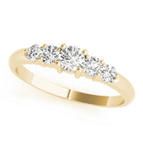 5-Stone Prong Set Half Eternity Ring in Gold & Platinum