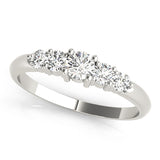 5-Stone Prong Set Half Eternity Ring in Gold & Platinum
