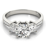 Iconic Three-Stone Princess Diamond Engagement Ring — 9K/18K Gold & Platinum