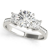 Iconic Three-Stone Princess Diamond Engagement Ring — 9K/18K Gold & Platinum