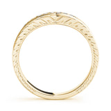 Prong Set Filigree Curved Half Eternity Ring in Gold & Platinum