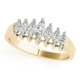 Fancy Marquise Half Eternity Ring in Gold & Platinum