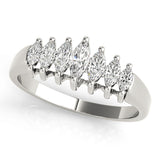 Fancy Marquise Half Eternity Ring in Gold & Platinum