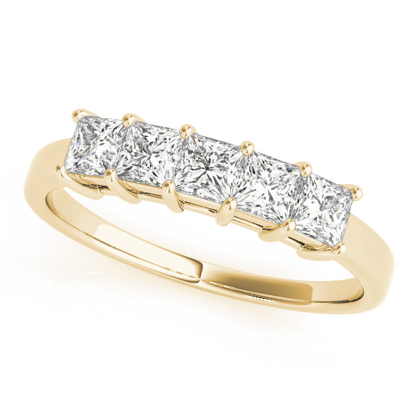 Fancy Princess Half Eternity Ring in Gold & Platinum