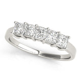 Fancy Princess Half Eternity Ring in Gold & Platinum