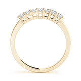 Single Row Fancy Princess Cut Wedding Half Eternity Ring in Gold & Platinum